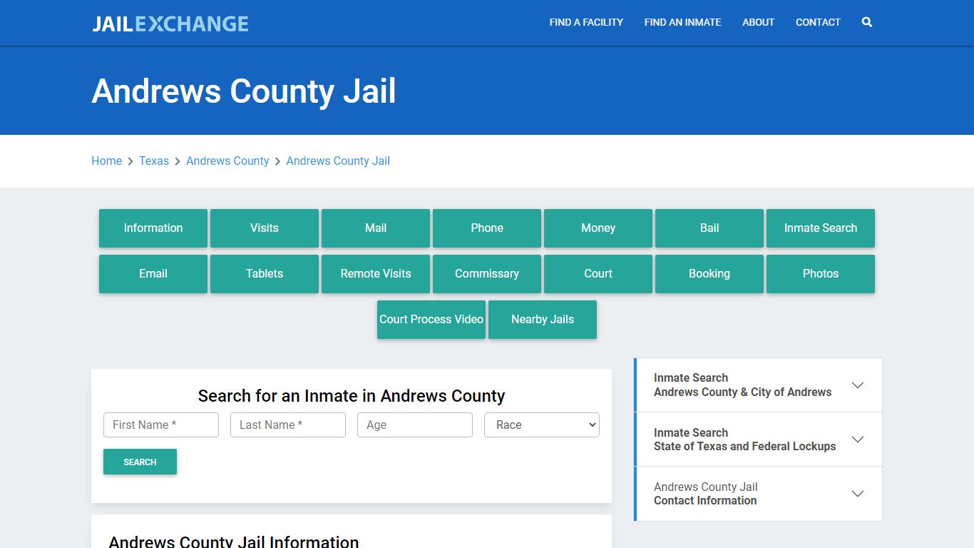 Andrews County Jail Roster Lookup, TX, Inmate Search